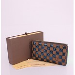  63172 ルイ·ヴィトン Louis Vuitton ブルー ダミエ 男性女性 ユニセックス 長財布 