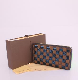  63172 ルイ·ヴィトン Louis Vuitton ブルー ダミエ 男性女性 ユニセックス 長財布 