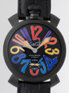 ガガミラノ 時計 コピー 代引きおすすめ 口コミマニュアル48mm 手巻き 5012.3 ブラック皮 ブラックステッチ