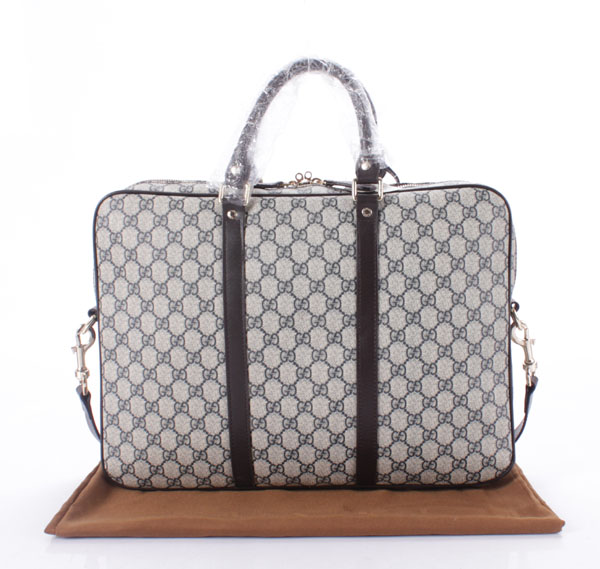  201480 PVC GUCCIグッチ Gucci PVC ブラウン 男性 ハンドバッグ