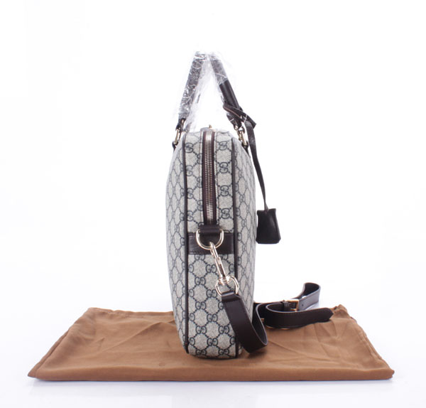  201480 PVC GUCCIグッチ Gucci PVC ブラウン 男性 ハンドバッグ