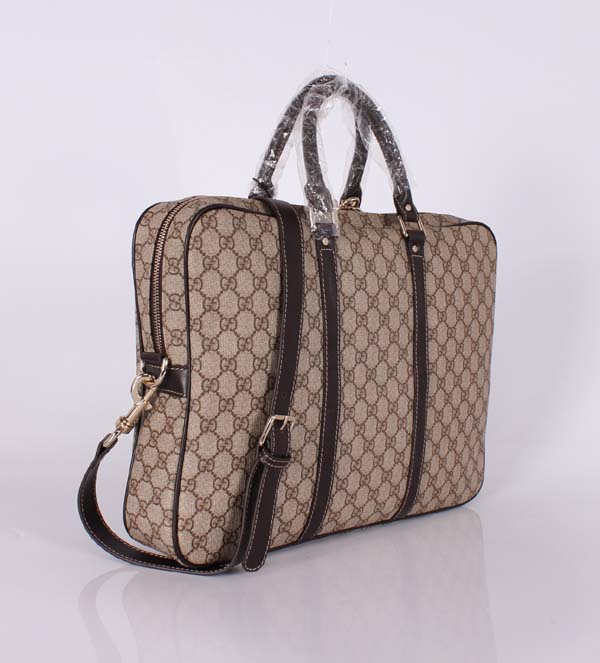  男性 ハンドバッグ Gucci PVC GUCCIグッチ 201480 PUC ブラウン