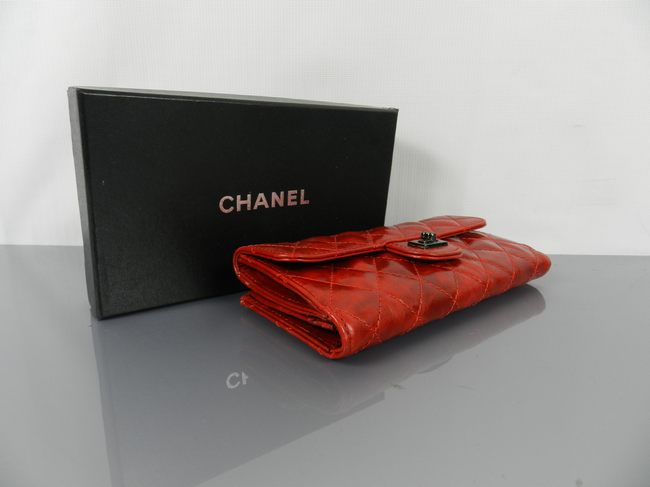 <b> 50140 女性 長財布 赤い シャネル羊革 CHANELシャネル</b>