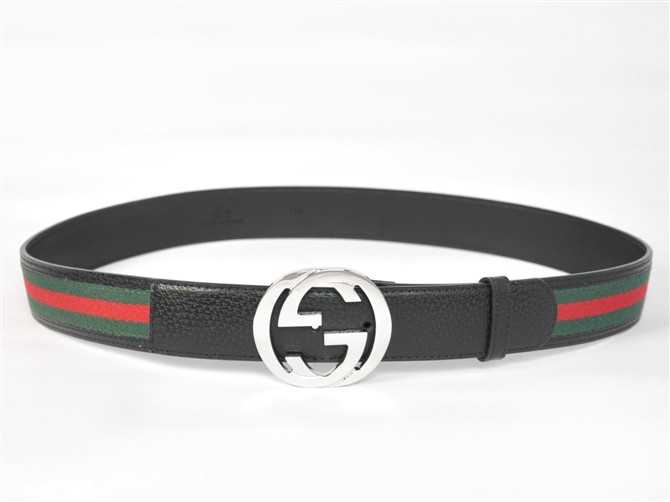  GUCCIグッチ G2253 G Gucci布革 男性 ダブルGベルト ブラック