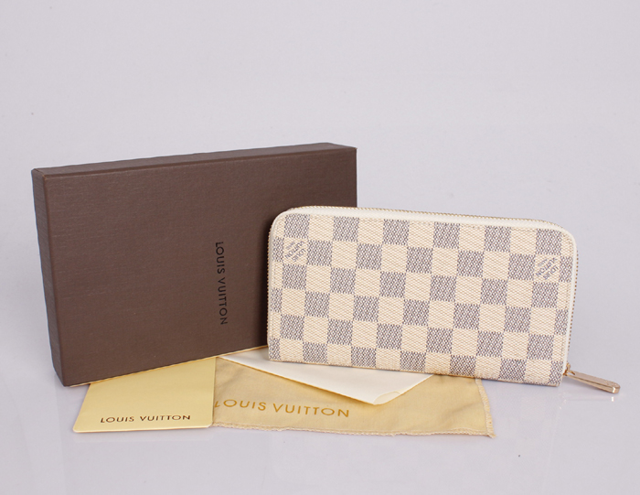  ルイ·ヴィトン Louis Vuitton 男性女性 ユニセックス 長財布  ダミエ 白い N60015