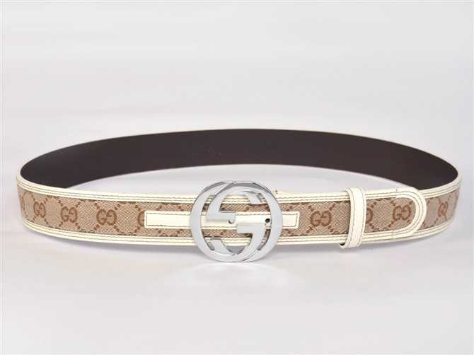 <b> GUCCIグッチ 白い G2253 G 男性 ダブルGベルト Gucci布革</b>