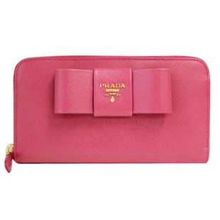 プラダ  ラウンドファスナー長財布 レディース 1M0506 SAFFIANO FIOCCO PEONIA