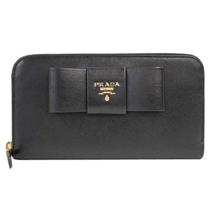 プラダ  ラウンドファスナー長財布 レディース 1M0506 SAFFIANO FIOCCO NERO