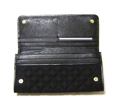 プラダ   テスートキルト 二つ折長財布（ブラック）1M1132-P50