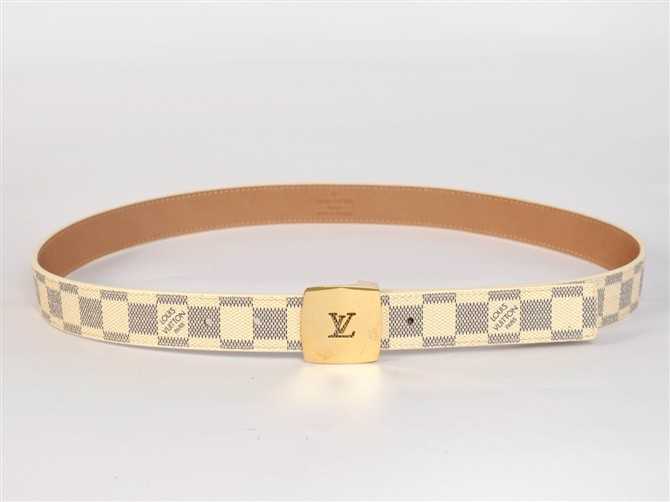 <b> ルイ·ヴィトン Louis Vuitton 男性女性 ユニセックス ベルト 白い N1005 専用牛革生地</b>