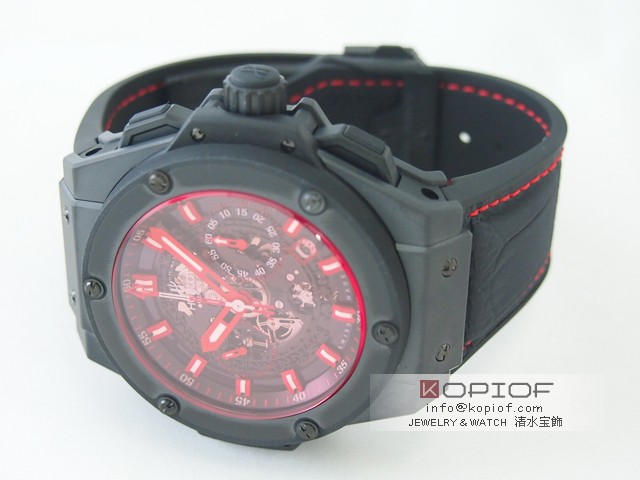 ウブロ HUBLOT キングパワー レッドマジック 701.CI.1123.GR ブラックスケルトン腕時計偽物販売