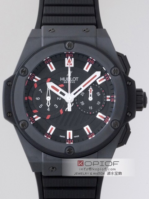 ウブロ HUBLOT キングパワー フドロワイアント ブラックマジック 715.CI.1123.RX ブラックラバー ブラック腕時計激安販売