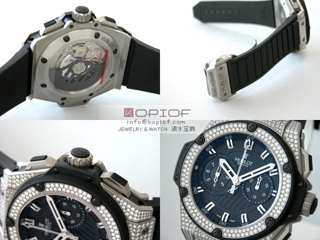 ウブロ HUBLOT キングパワー フドロワイアント ジルコニウム 715.X.1127.RX.1704 ベゼル・ラグダイヤ ブラックラバー ブラックスーパーコピーブランド腕時計