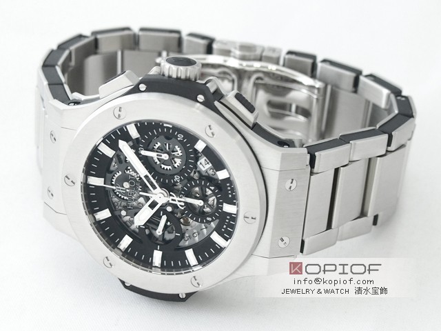 ウブロ HUBLOT ビッグ・バン アエロバン スチール 311.SX.1170.SX ブレス ブラックスケルトンコピー 販売