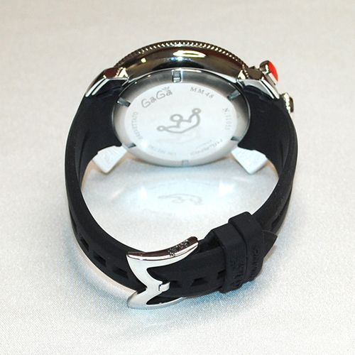 GaGa MILANO （ガガミラノ） クロノ 48mm ブラック ラバー/シルバー 60502 BK