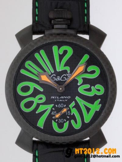 ガガミラノ時計 スーパーコピー通販後払い マニュアル48mm 手巻き 500本限定 5016.3 ブラック皮 ブラックカーボン