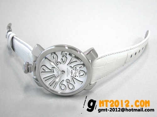 ガガ･ミラノ マニュアル48mm 手巻き 5010.10 ホワイト皮 ホワイト