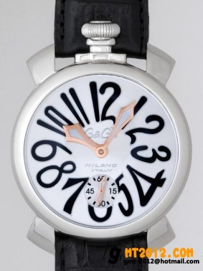 ガガミラノ 時計 コピー 代引き通販信用できるマニュアル48mm 手巻き 5010.7 ブラック皮 ブラックアラビア