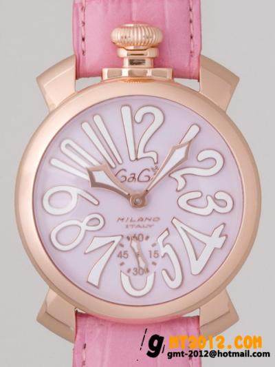 ガガミラノ 時計 コピー 代引き通販専門店マニュアル48mm 手巻き 5011.2 ピンク皮 ピンクマット