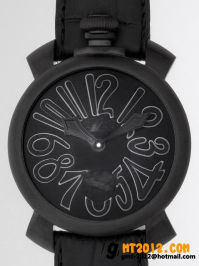 ガガミラノ コピー 腕時計 n級口コミ マニュアル48mm 手巻き 5012.2 ブラック皮 ブラックマット