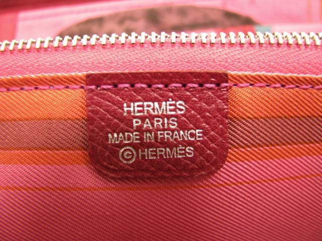 (HERMES) 財布 エルメスコピー アザップシルク/エプソン×シルク/ルビー×内側ピンクHer-27
