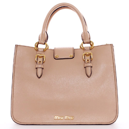 ミュウミュウ miumiu MADRAS カーフレザー ハンドバッグ チプリアベージュ【CIPRIA】 RN07992AJB236 【レディース】