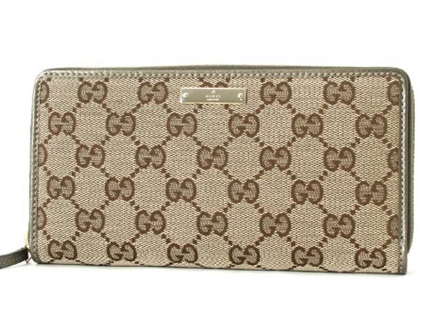 (GUCCI)グッチコピー財布 GG柄 長財布 ベージュ＆メタリックグレー 112724F4C2G9786