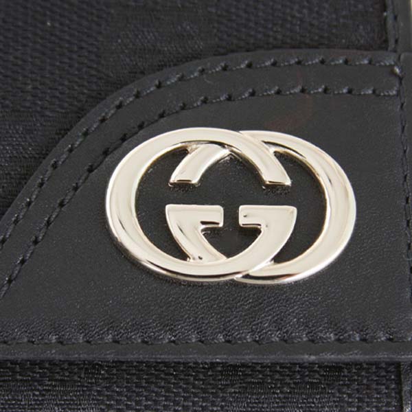 (GUCCI)グッチコピー財布 ニューブリット GG柄 長財布 ブラック 181595FCEKG1000