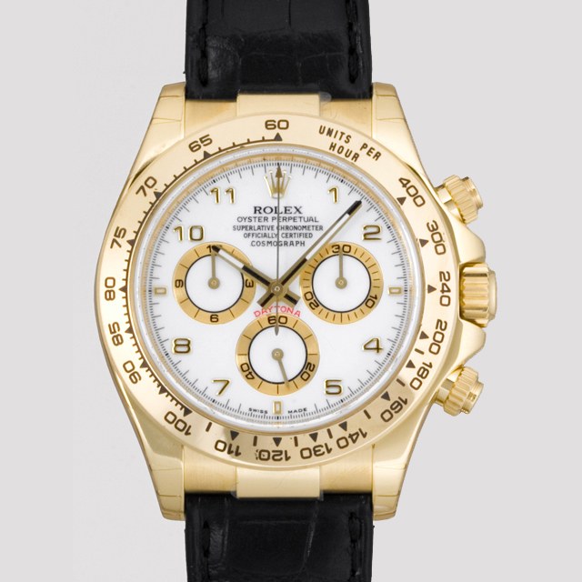 ロレックスコピー ROLEX デイトナ ブラック革 ホワイトアラビア 116518