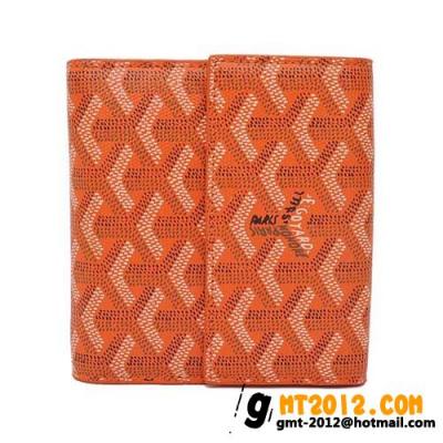 ゴヤール 財布 コピーばれない おすすめ 二つ折り財布 Ｗホック オレンジ GOYARD-109