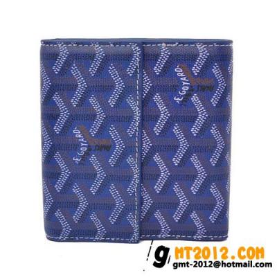 ゴヤール スーパーコピー 財布 通販届く二つ折り財布 Ｗホック ブルー GOYARD-107