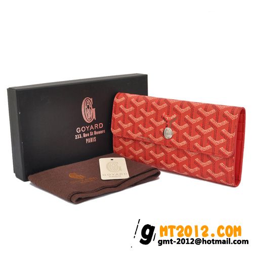 ゴヤール 三つ折り長財布 ホック レッド GOYARD-084