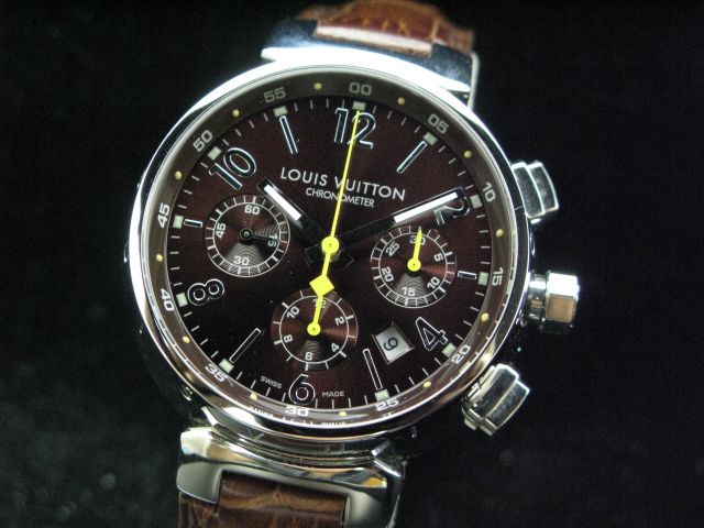 ルイヴィトン  時計 タンブール・クロノ・レザー・7750搭載 LVTC0102