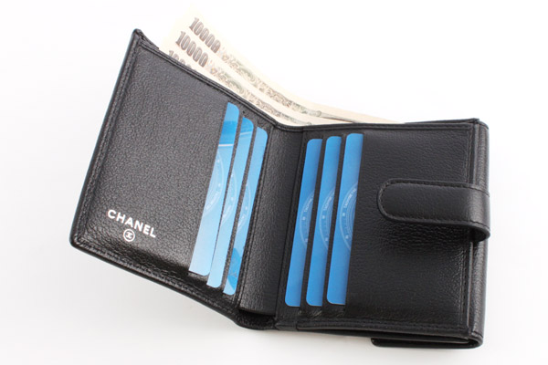 品番：lwcha48687bkシャネル CHANEL ジャケット 二つ折財布 ブラック 