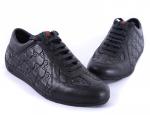 gucci スーパーコピー 靴中国国内発送安全スニーカー　グッチシマレザー　メンズ　ブラック　GC275026